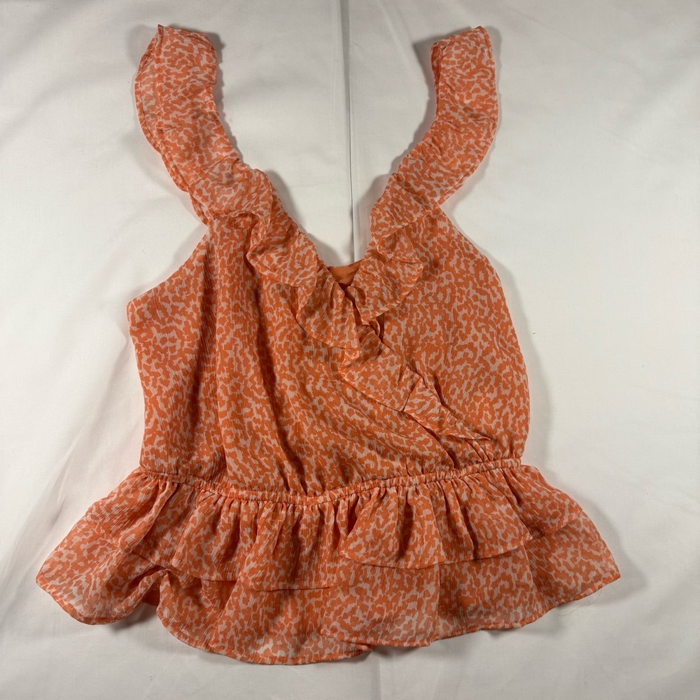 Express Vibrant Orange Sleeveless Blouse